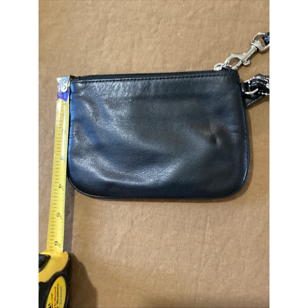 Coach Small Black Leather Wristlet Handbag Fast Ship - Picture 6 of 6